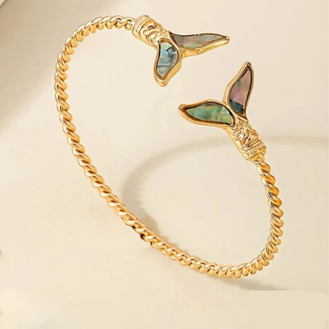 Dolphin Tail Colourful Golden Bracelet