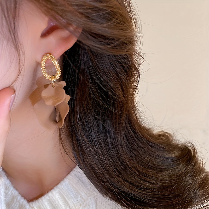Elegant Tassel Petal Earrings