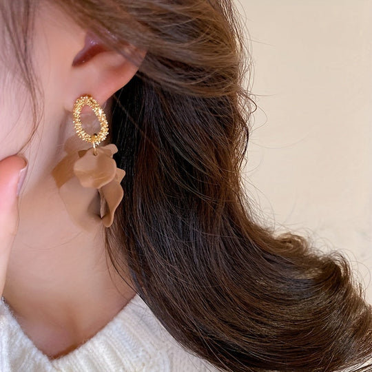 Elegant Tassel Petal Earrings