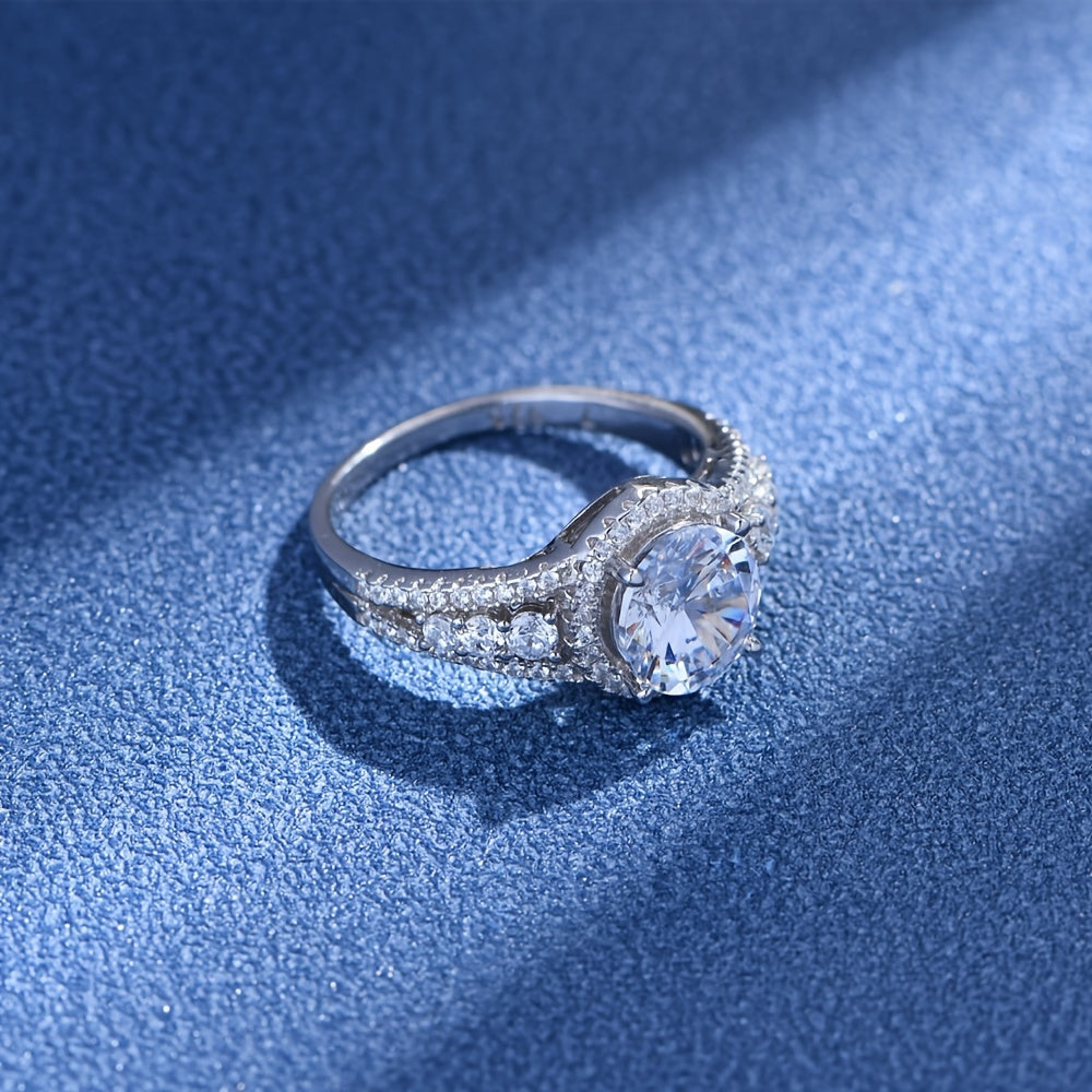 Luxury Blue Moissanite Ring