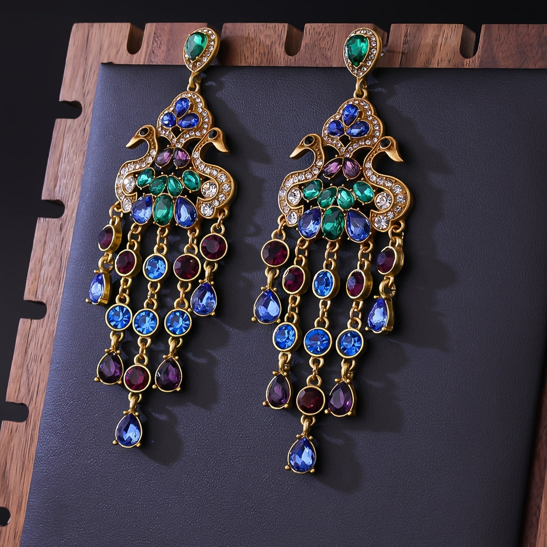 Vintage Peacock Dangle Earrings