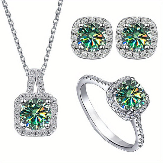Moissanite Silver Jewelry Set