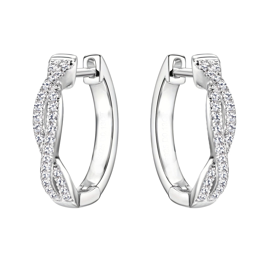 Moissanite Twisted Hoop Earrings