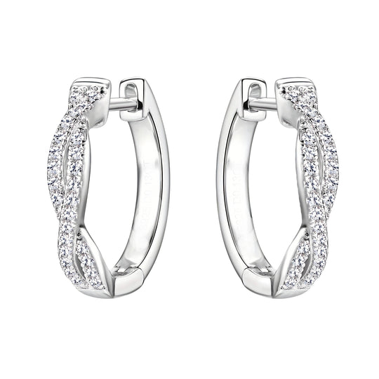 Moissanite Twisted Hoop Earrings