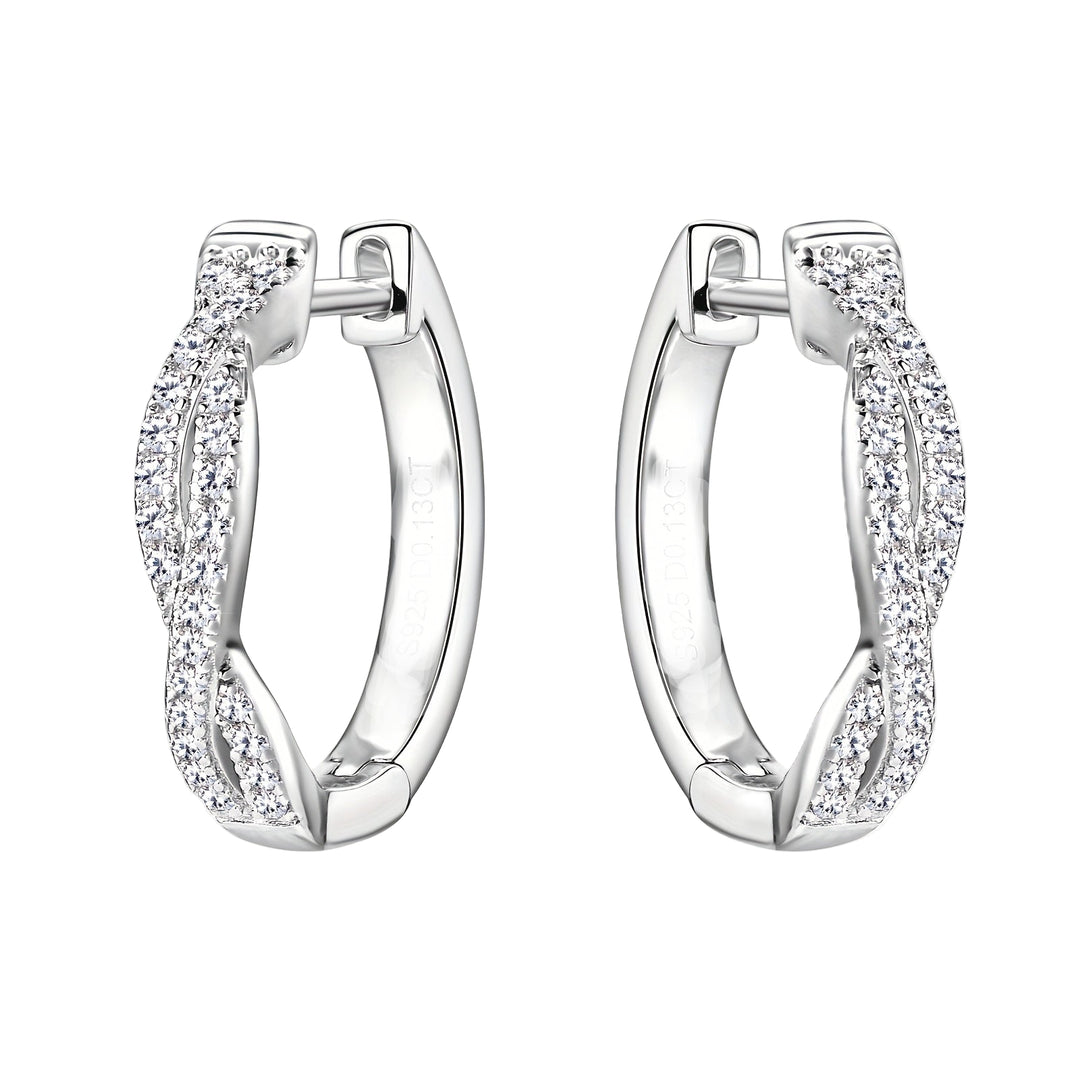 Moissanite Twisted Hoop Earrings