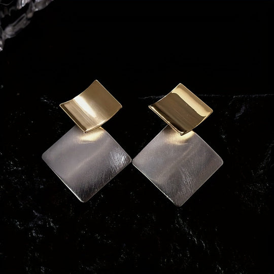 Brushed Rhombus Earrings