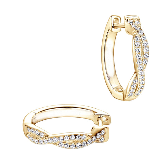 Moissanite Twisted Hoop Earrings