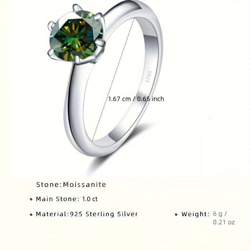 Authentic Moissanite Round Ring