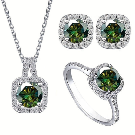 Moissanite Silver Jewelry Set