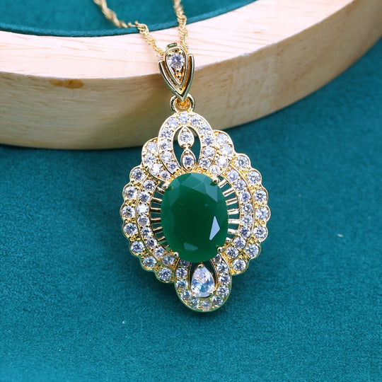 Vintage Synthetic Zirconia Pendant Necklace
