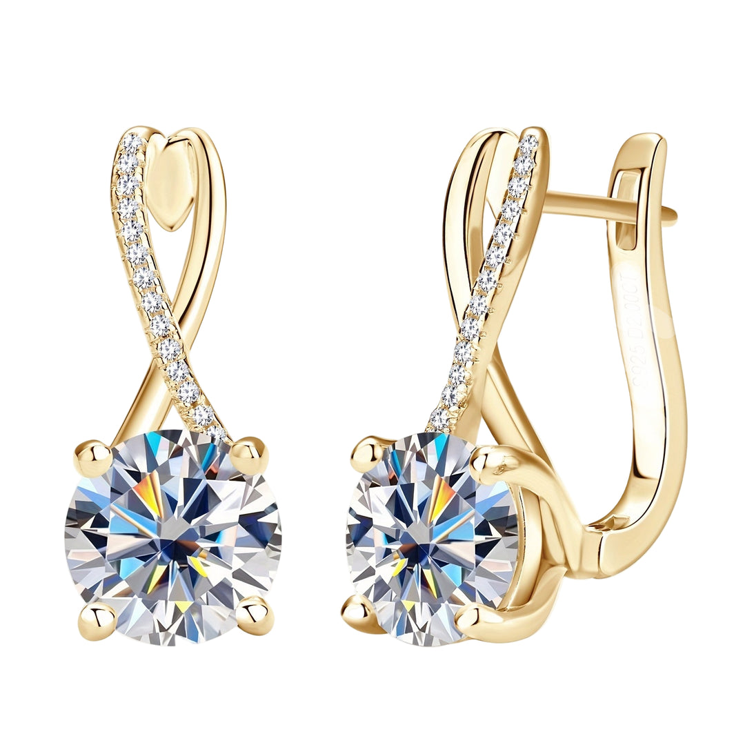8mm Round Moissanite Earrings