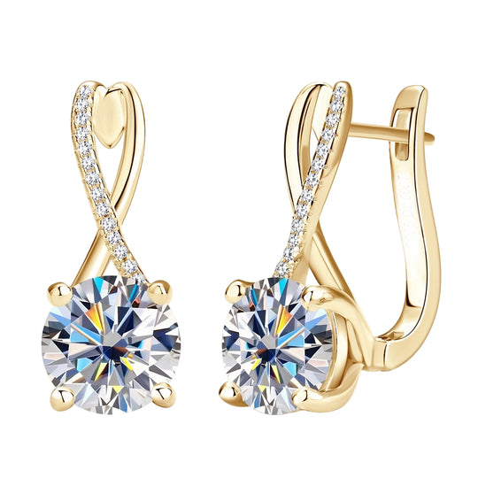 8mm Round Moissanite Earrings