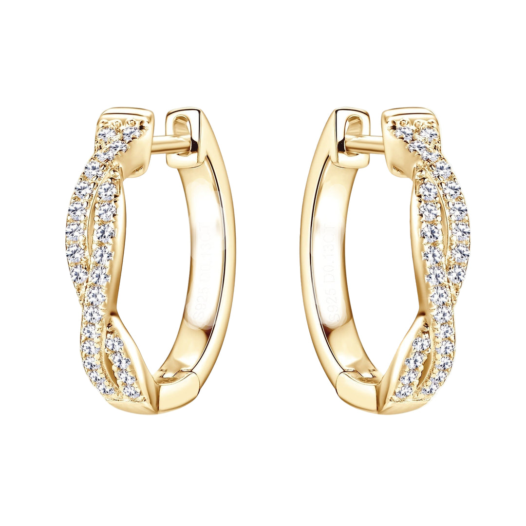 Moissanite Twisted Hoop Earrings