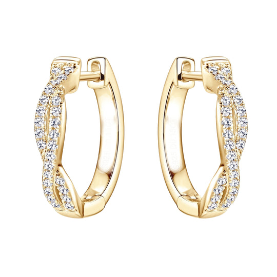 Moissanite Twisted Hoop Earrings