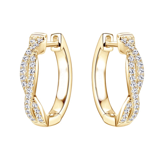 Moissanite Twisted Hoop Earrings