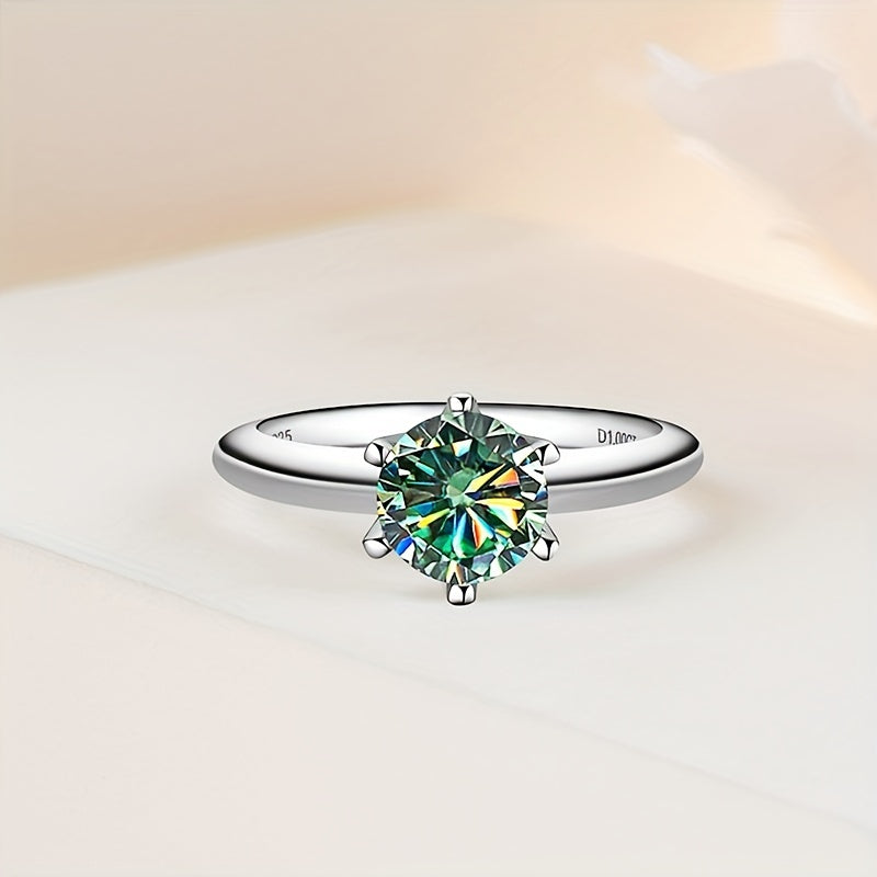 Authentic Moissanite Round Ring