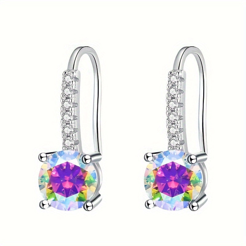 Colorful Moissanite Drop Earrings