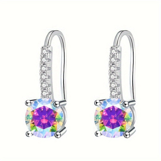 Colorful Moissanite Drop Earrings