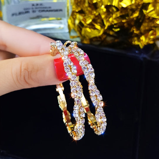 Luxurious Bling Hollow-Out Circle Earrings