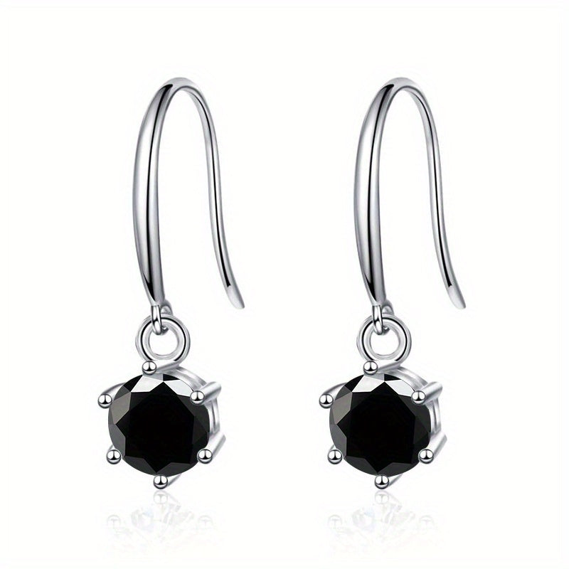 Delicate Round Moissanite Hook Earrings