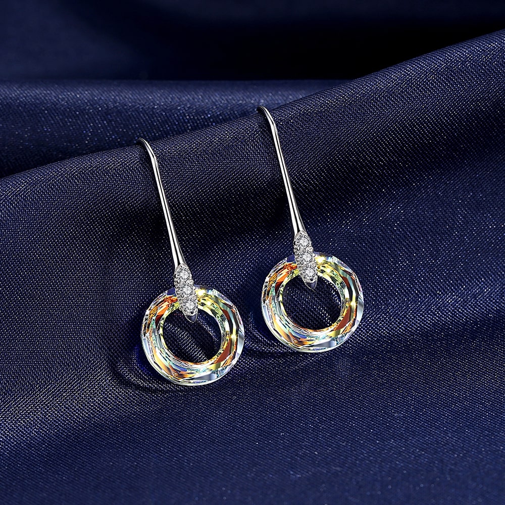 Cosmic Ring Crystal Drop Earrings