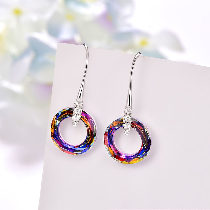 Cosmic Ring Crystal Drop Earrings