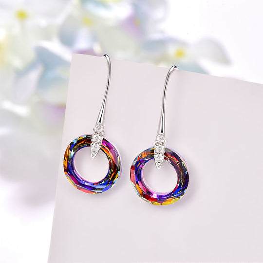 Cosmic Ring Crystal Drop Earrings