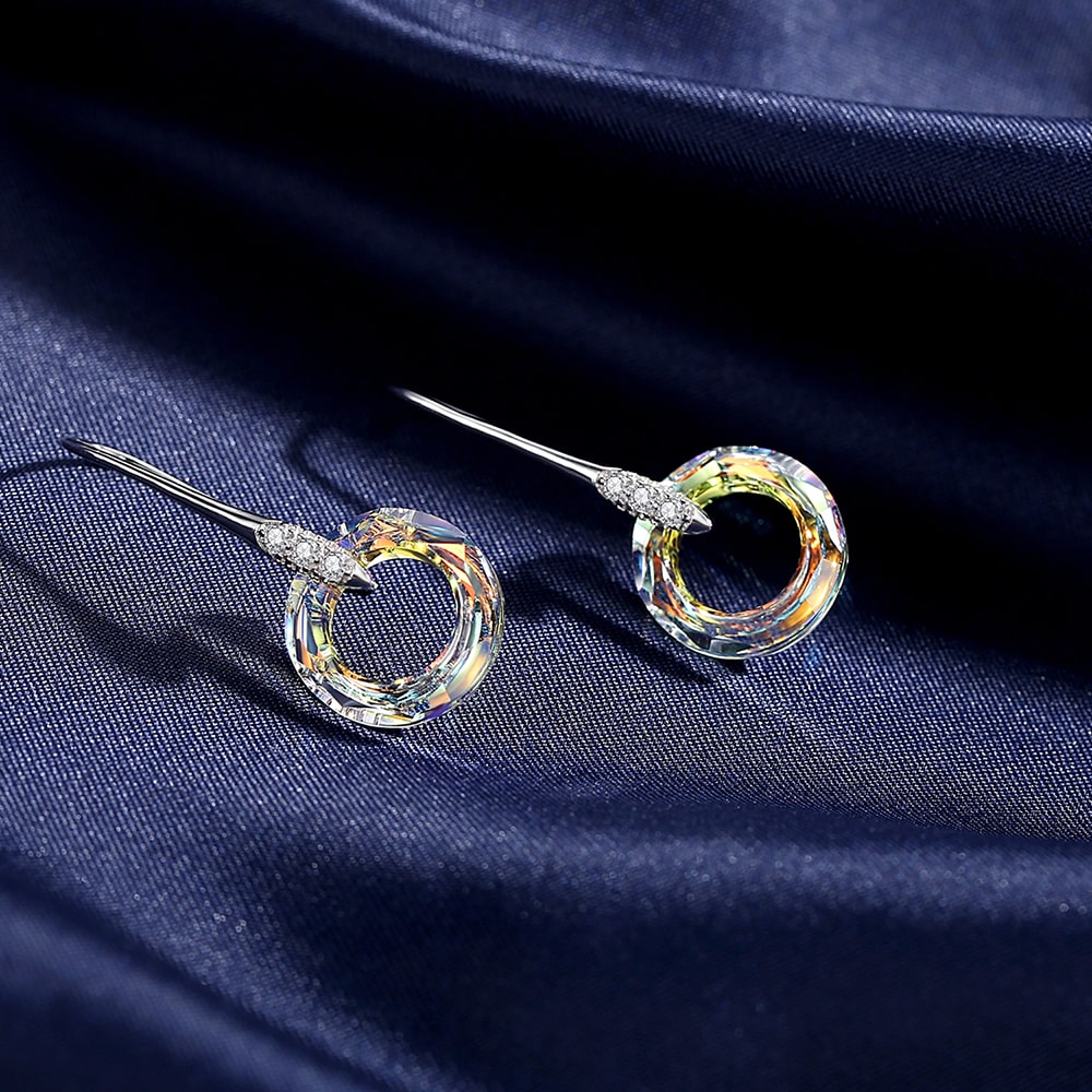 Cosmic Ring Crystal Drop Earrings