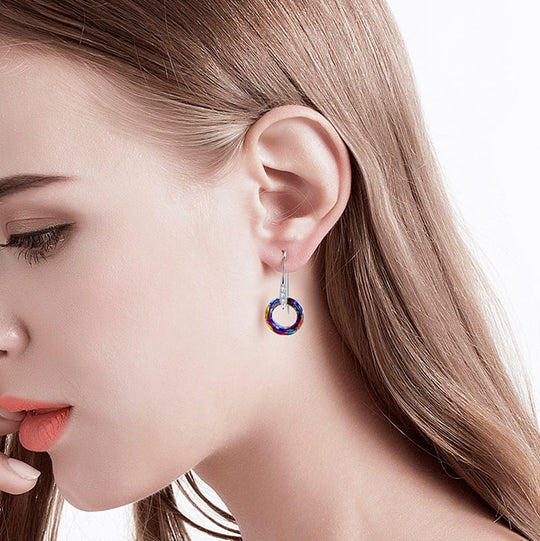 Cosmic Ring Crystal Drop Earrings