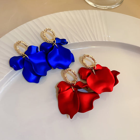 Elegant Tassel Petal Earrings