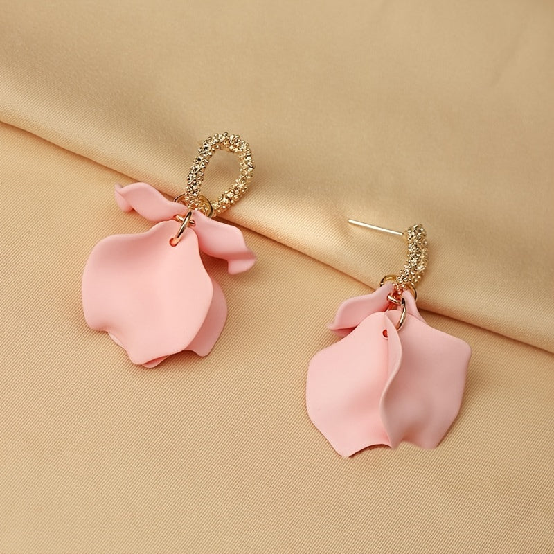 Elegant Tassel Petal Earrings