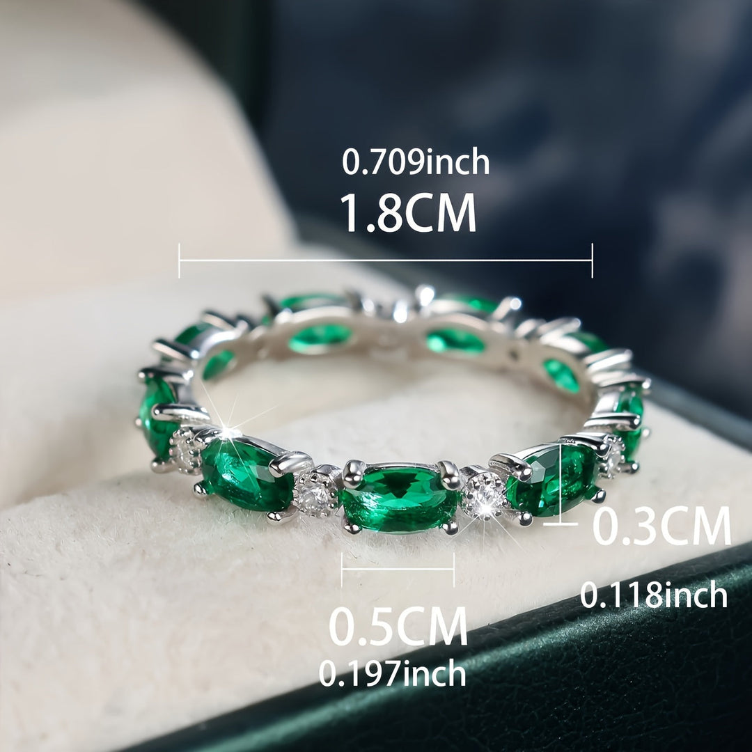 Full Circle Zirconia Silver Ring