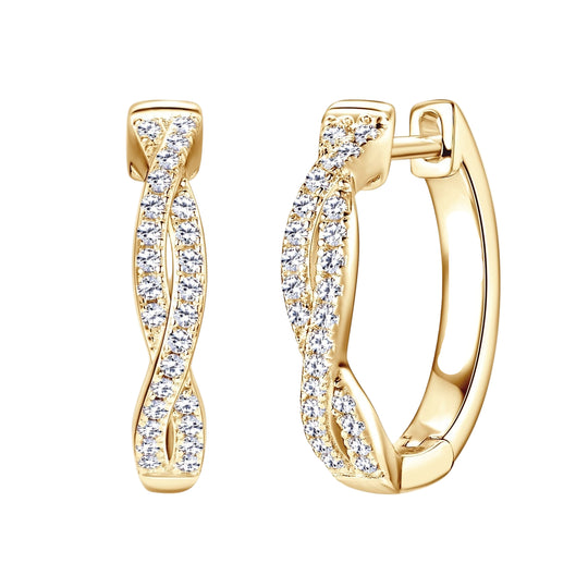 Moissanite Twisted Hoop Earrings