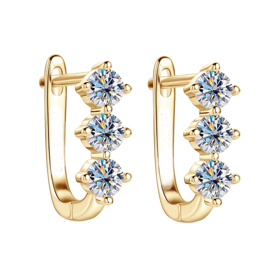 Moissanite Hoop Earrings