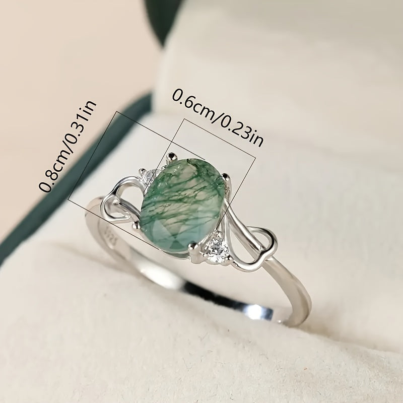 Plated Moss Agate Ring
