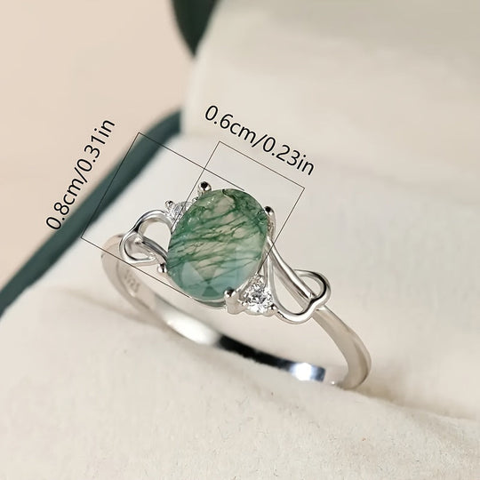 Plated Moss Agate Ring