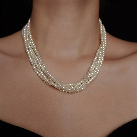French Style Pearl Choker Necklace
