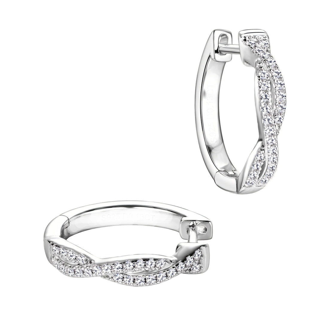 Moissanite Twisted Hoop Earrings