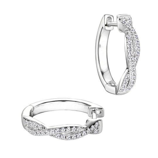 Moissanite Twisted Hoop Earrings