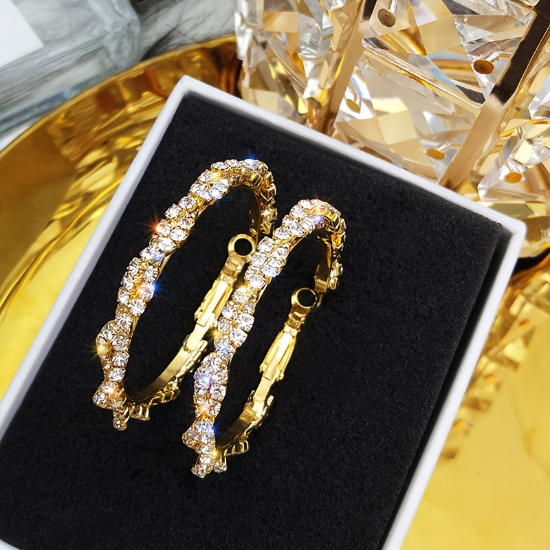 Luxurious Bling Hollow-Out Circle Earrings