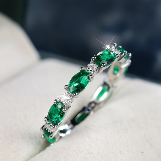 Full Circle Zirconia Silver Ring