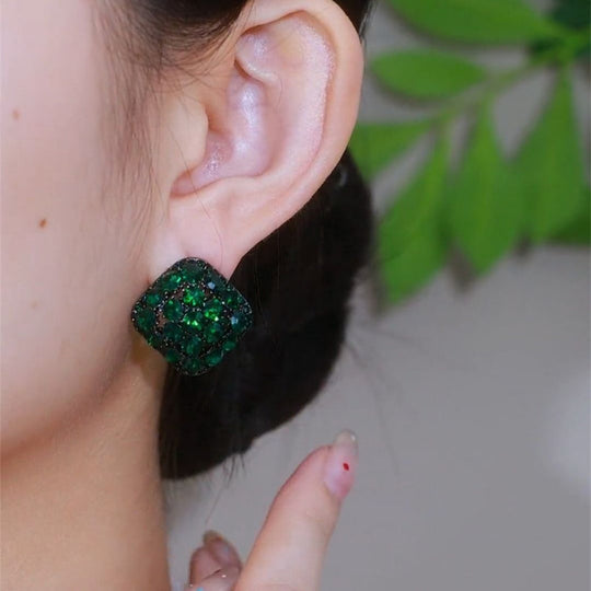 Vintage Diamond-Shaped Earrings