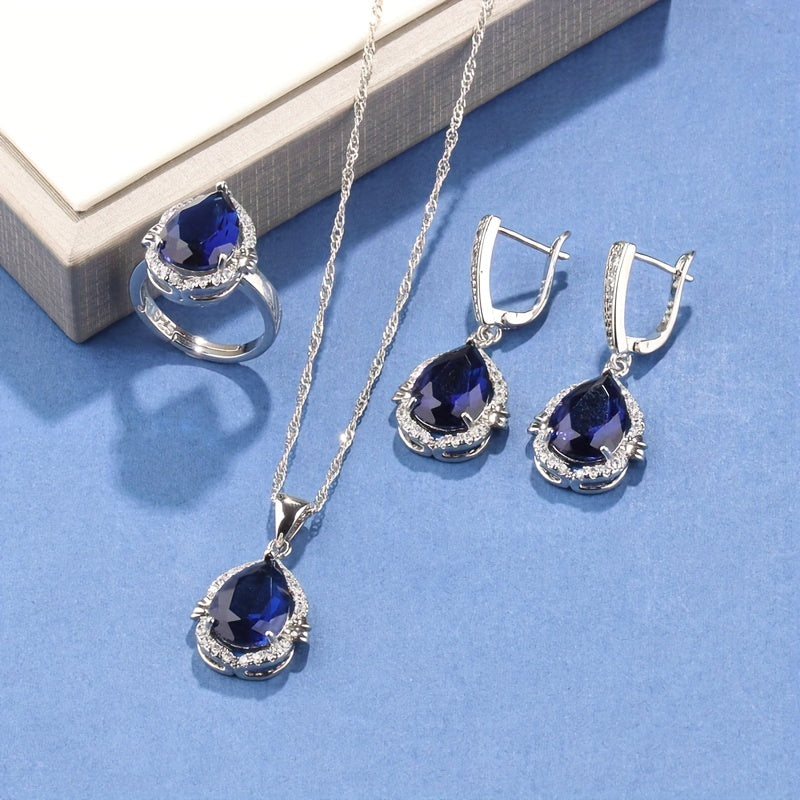 4-Piece Zirconia Elegant Jewelry Set