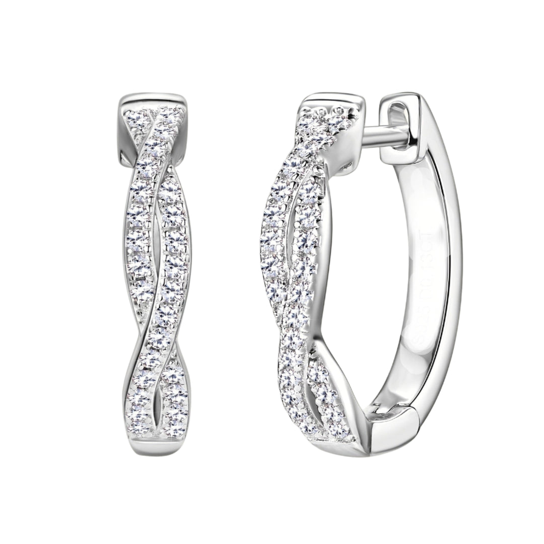Moissanite Twisted Hoop Earrings