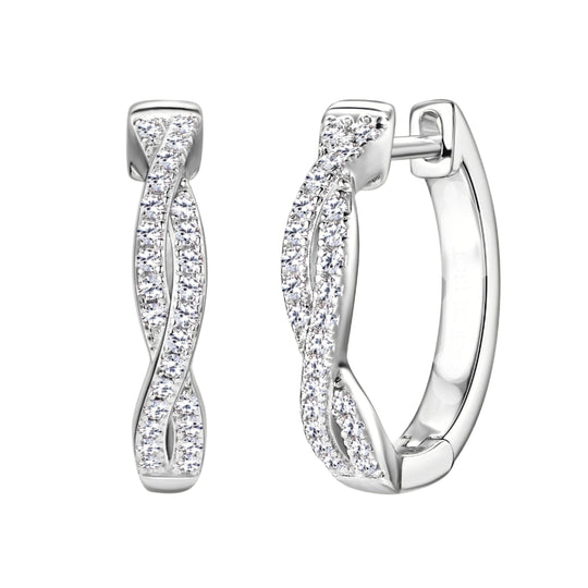 Moissanite Twisted Hoop Earrings