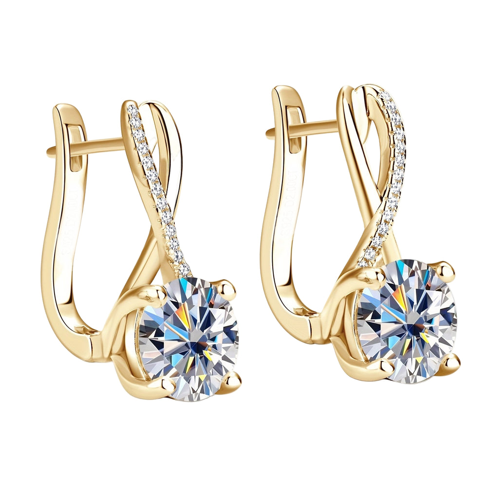 8mm Round Moissanite Earrings