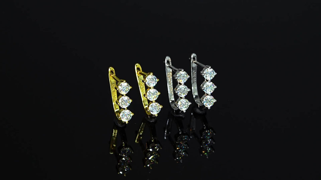 Moissanite Hoop Earrings