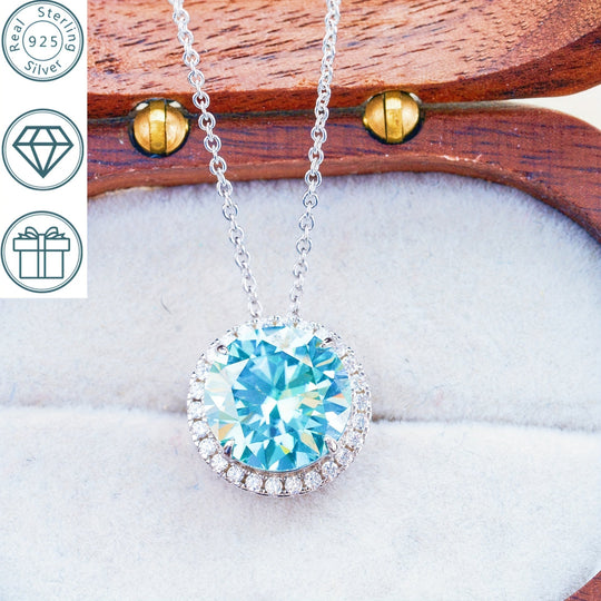 Moissanite Drop Pendant Necklace