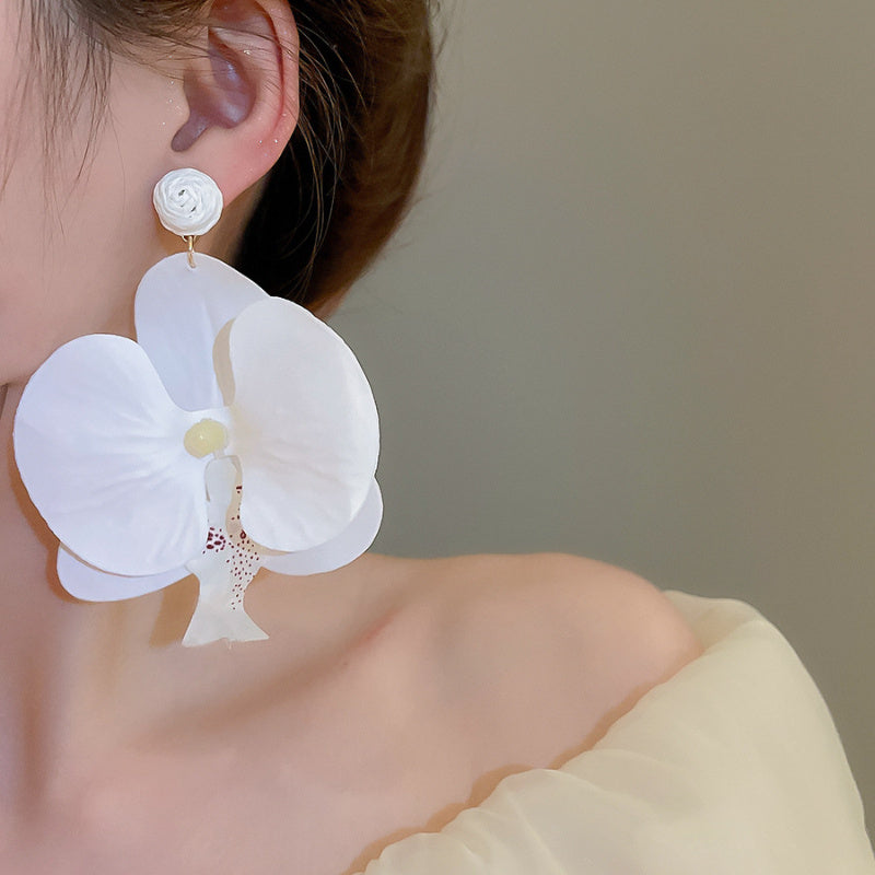 Fabric Flower Petal Earrings