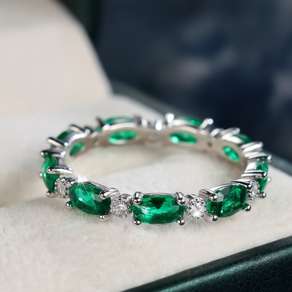 Full Circle Zirconia Silver Ring